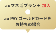 auマネ活プラン＋5G／4G加入＋au PAY ゴールドカードをお持ちの場合