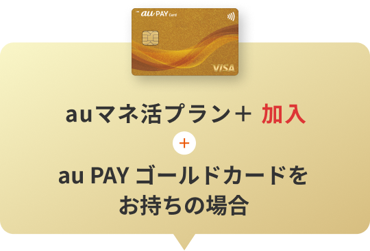 auマネ活プラン＋5G／4G加入＋au PAY ゴールドカードをお持ちの場合