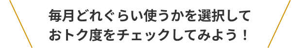 毎月どれくらい使うか数字を入れておトク度をチェックしてみよう！