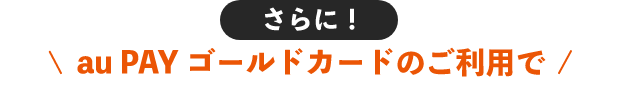 さらに！au PAY ゴールドカードのご利用で