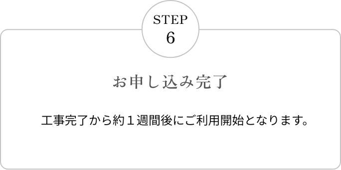 STEP6 お申し込み完了